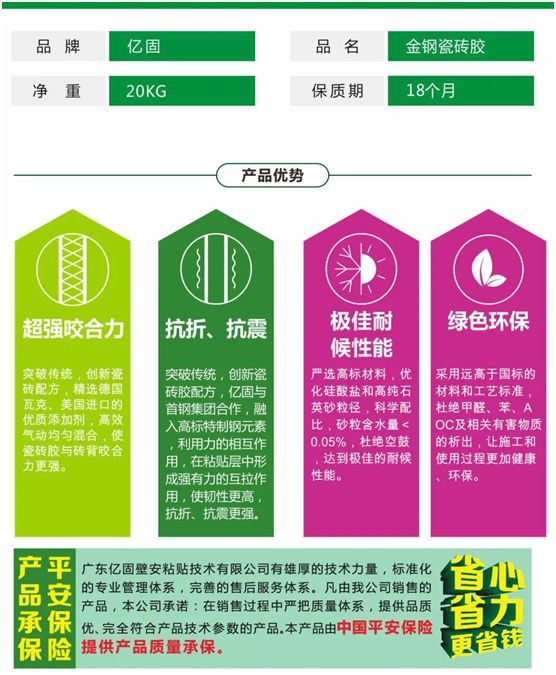 億固新品推薦：金鋼瓷磚膠，國家專利產品